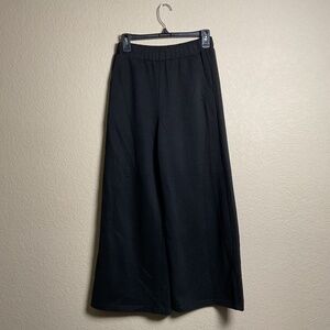 Joh Apparel Womens XS Black Wide Leg Light‎ Ribbed Knit Sweater Pants w/Pockets